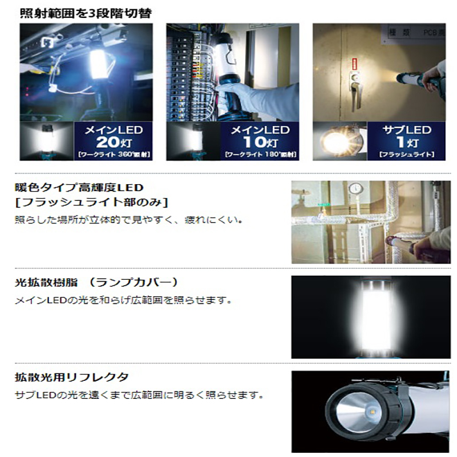 ML806Y 充電式LEDワークライト マキタ ｜道具屋オンライン