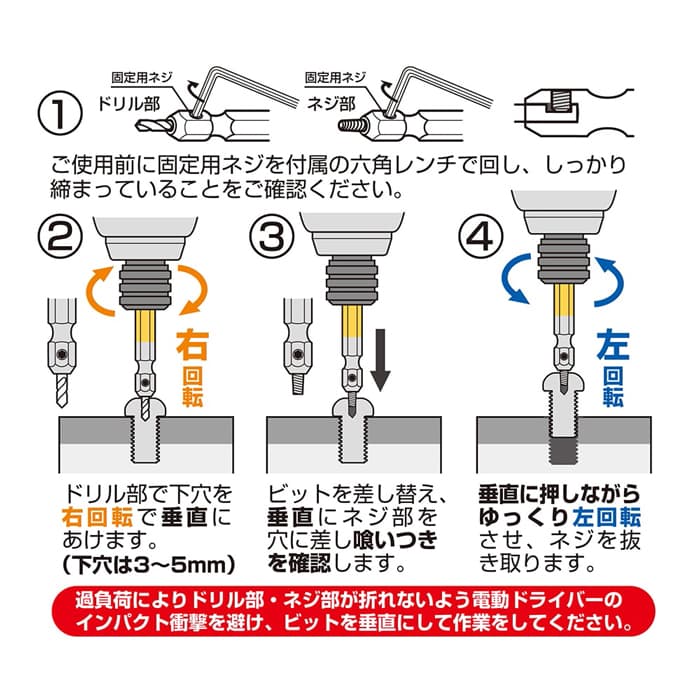 ネジ外しビット なめたネジ外し 5本 ドリル ビット 潰れたネジ 金 工具