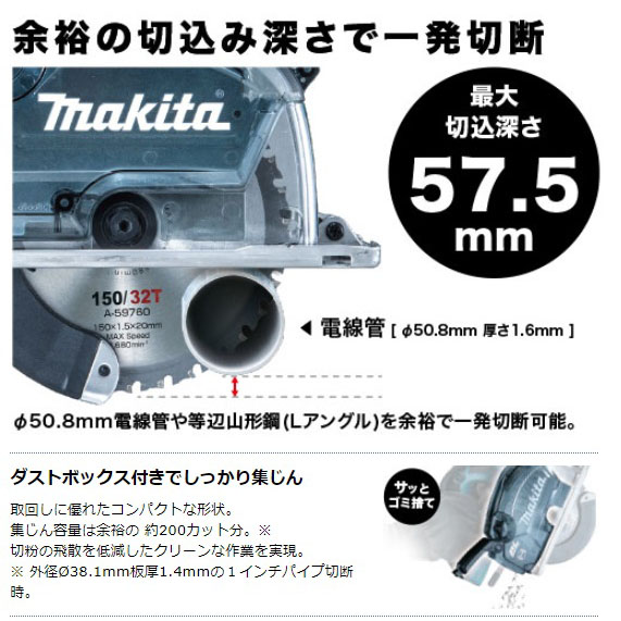 CS553D 充電式チップソーカッタ 150mm マキタ｜道具屋オンライン