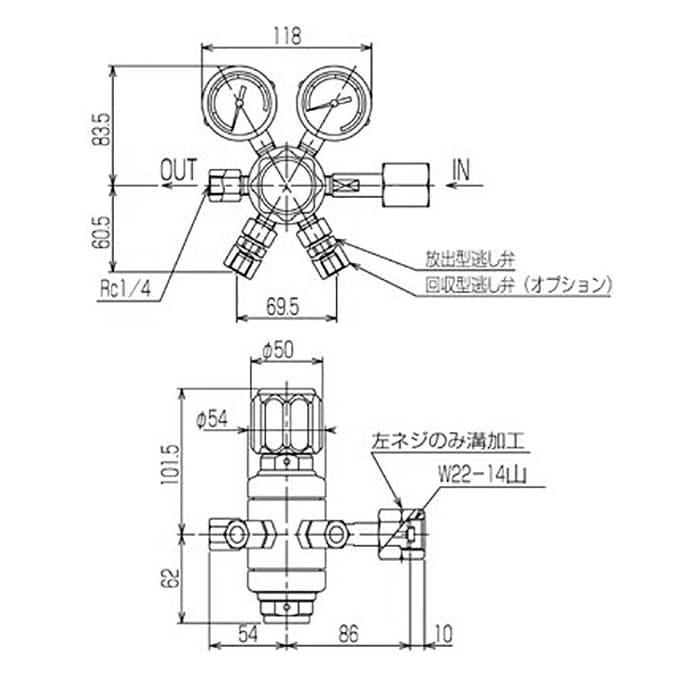 ヤマト産業 WSR-1B-R-11 二段式微圧圧力調整器 ｜ 道具屋オンライン